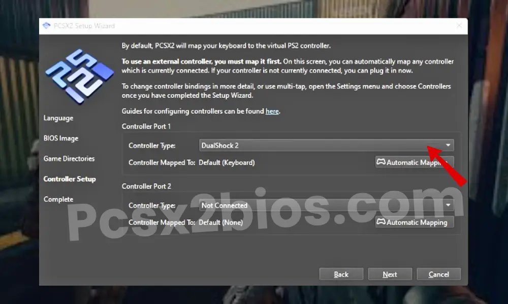 Configure Controllers - PCSX2 BIOS