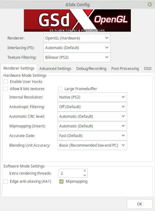 GSdx Plugin Features and Settings