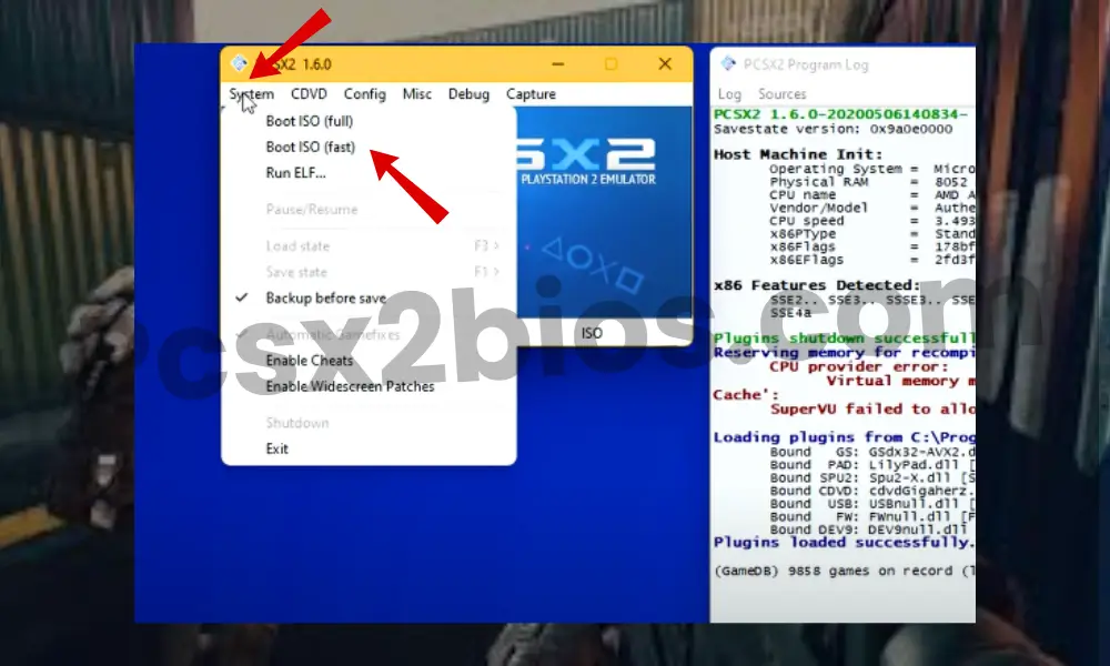 Load a Game - PCSX2 BIOS