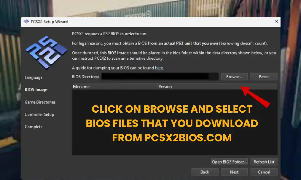 Install PS BIOS 2-Select BIOS Files