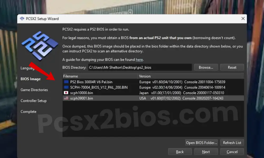 Install ps bios2