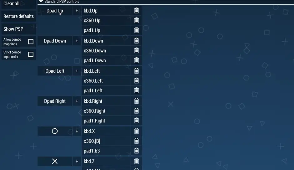 CONTROL MAPPING KEYS