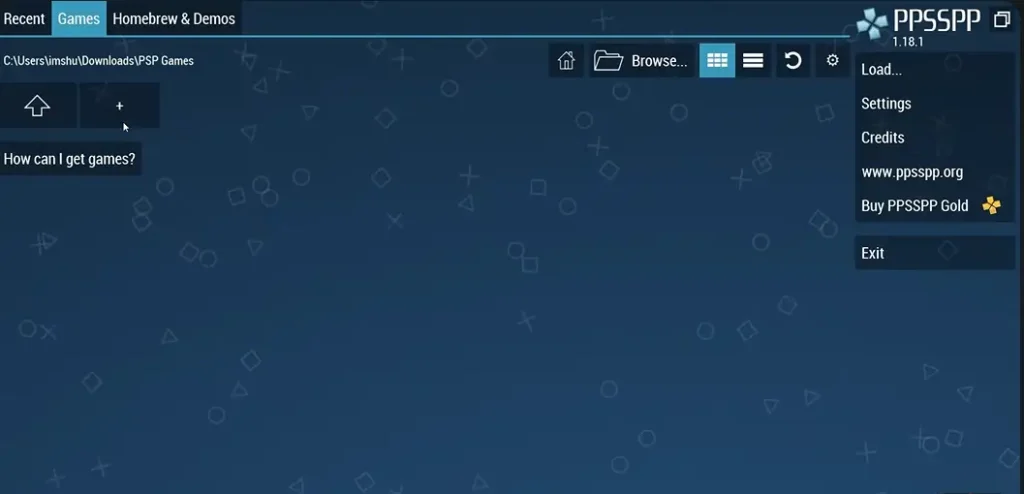 ppsspp emulator dashboard